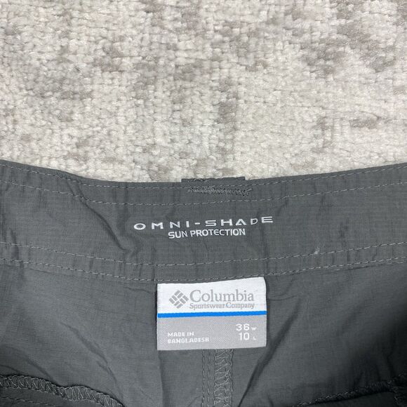 Columbia Omni Shade Cargo Shorts Mens Regular Fit Gray Outdoors Size 36W 10L - Picture 3 of 4